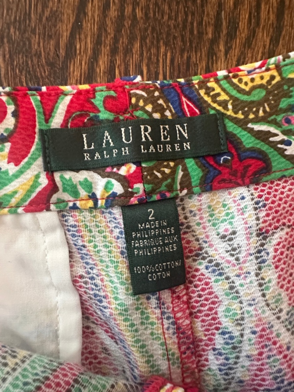 Ralph Lauren Red Paisley Print Women’s Shorts 2 - Picture 6 of 12